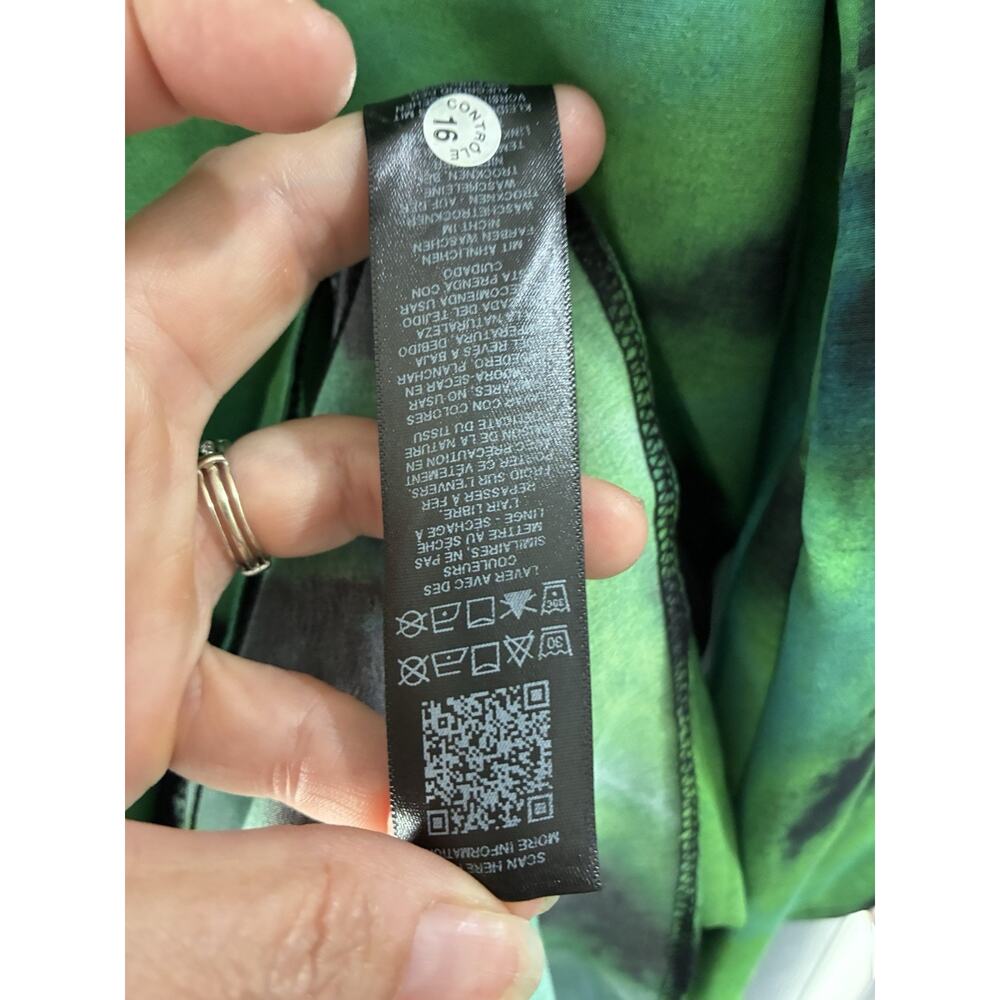 Topshop animal ruffle neck tea dress in green US 8 NWT - Picture 7 of 10